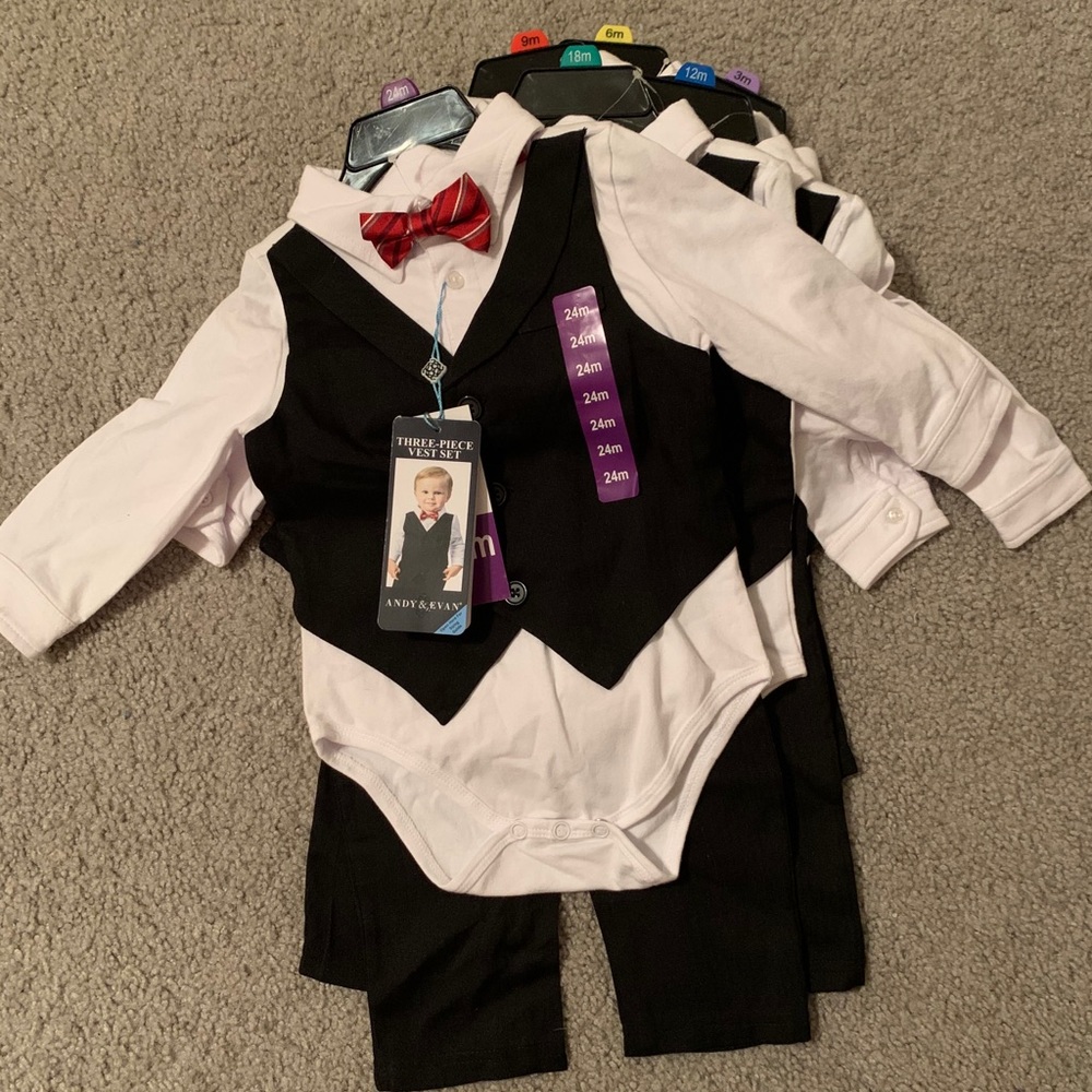 3 piece vest set w/ bow tie